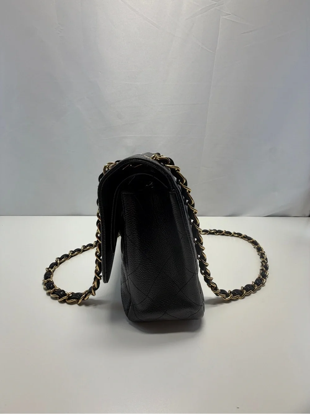 CHANEL Caviar Quilted Jumbo Single Flap Black